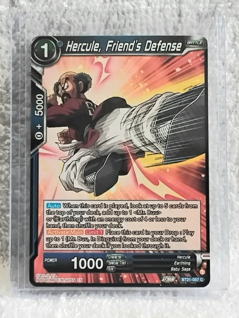 5/$20 Mint 2023 Hercule, Friend's Defence Dragon Ball Super C Card BT21_057!!